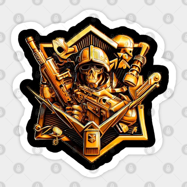 Golden Skull Sticker by Arassa Army